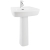 Verona Cubix Basin with Full Pedestal 600mm Wide - 1 Tap Hole