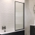 Verona Galleria Fluted 6mm Black Bath Screen 1400mm H x 800mm W | Thumbnail Image