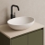 Verona Galvano Oval Solid Surface Sit-On Counter Top Basin 570mm Wide - 0 Tap Hole