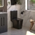 Verona Lovito Black Rimless Open Back Close Coupled Toilet (inc Soft Close Seat) | Thumbnail Image