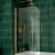 Verona Nivola Brushed Brass 6mm Round Top Hinged Bath Screen 1400mm H x 800mm W | Thumbnail Image