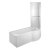 Verona Tungstenite P-Shaped Shower Bath with Panel Curved Screen - Acrylic