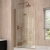 Verona Rivenza Brushed Brass 8mm Straight Hinged Bath Screen 1500mm H x 800mm W | Thumbnail Image