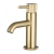 Verona Rivenza Fluted Brushed Brass Mini Basin Mixer Tap (inc Waste) | Thumbnail Image
