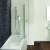 Verona Tungstenite P-Shaped Shower Bath with Panel Curved Screen - Acrylic