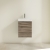 Villeroy & Boch Avento Wall Hung Vanity Unit RH with Basin 450mm Wide - Stone Oak with Chrome Handle | Thumbnail Image