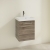 Villeroy & Boch Avento Wall Hung Vanity Unit RH with Basin 450mm Wide - Stone Oak with Chrome Handle | Thumbnail Image