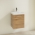Villeroy & Boch Avento Wall Hung Vanity Unit RH with Basin 550mm Wide - Oak Kansas with Chrome Handle | Thumbnail Image
