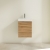 Villeroy & Boch Avento Wall Hung Vanity Unit RH with Basin 550mm Wide - Oak Kansas with Chrome Handle | Thumbnail Image