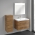 Villeroy & Boch Avento 2-Drawer Vanity Unit with Basin 600mm Wide - Oak Kansas with Chrome Handles
