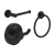 V&B Elements Tender Toilet Roll Holder, Towel Ring and Double Robe Hook - Matt Black | Thumbnail Image