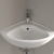 Villeroy & Boch O.novo Compact Corner Wall Hung Basin 415mm x 415mm - 1 Tap Hole