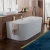 Villeroy & Boch Oberon 2.0 Double Ended Back to Wall Bath with Panel 1800mm x 800mm - White Alpin