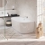 Villeroy & Boch Oberon 2.0 Double Ended Back to Wall Bath with Panel 1800mm x 800mm - White Alpin
