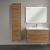 Villeroy & Boch Subway 3.0 Left Handed Wall Hung 2-Door Tall Unit 400mm Wide - Oak Kansas with Glossy Aluminium Handle