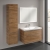 Villeroy & Boch Subway 3.0 Left Handed Wall Hung 2-Door Tall Unit 400mm Wide - Oak Kansas with Glossy Aluminium Handle