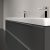 Villeroy & Boch Subway 3.0 Wall Hung 4-Drawer Vanity Unit with Basin 1300mm Wide - Graphite with Glossy Aluminium Handle