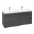 Villeroy & Boch Subway 3.0 Wall Hung 4-Drawer Vanity Unit with Basin 1300mm Wide - Graphite with Glossy Aluminium Handle