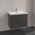 Villeroy & Boch Subway 3.0 Wall Hung 2-Drawer Vanity Unit with Basin 800mm Wide - Graphite with Glossy Aluminium Handle | Thumbnail Image