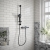 Villeroy & Boch Universal Thermostatic Square Bar Mixer Shower with Shower Riser Kit - Matt Black | Thumbnail Image