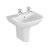 Vitra S20 Wash Basin and Large Semi Pedestal 550mm Wide 2 Tap Hole