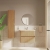 Vitra S20 Round Wall Hung 1-Door Tall Unit 350mm Wide - Maple Oak | Thumbnail Image