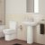 Vitra S20 Cloakroom Suite Toilet and 450mm 1 Tap Hole Basin - Soft Close Seat