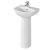 Vitra S20 Cloakroom Suite Toilet and 450mm 1 Tap Hole Basin - Soft Close Seat
