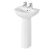 Vitra S20 Cloakroom Basin and Full Pedestal 450mm Wide 2 Tap Hole