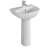 Vitra S20 Cloakroom Basin and Full Pedestal 450mm Wide 1 Tap Hole