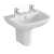 Vitra S20 Cloakroom Basin and Large Semi Pedestal 500mm Wide 2 Tap Hole