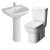 Vitra S20 Cloakroom Suite Toilet and 450mm 1 Tap Hole Basin