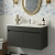 Vitra S50+ Wall Hung 2-Door Vanity Unit with Basin 1000mm Wide - Anthracite High Gloss | Thumbnail Image