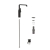 Vitra Suit Single Lever Side Action Tall Basin Mixer Tap - Glossy Black | Thumbnail Image