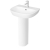 Vitra Zentrum Basin with Full Pedestal 600mm Wide - 1 Tap Hole
