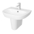 Vitra Zentrum Basin with Semi Pedestal 600mm Wide - 1 Tap Hole