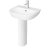 Vitra Zentrum Basin with Full Pedestal 550mm Wide - 1 Tap Hole