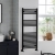 Vogue Axis Matt Black Straight Heated Ladder Towel Rail | Thumbnail Image