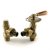 West Abbey Throttle Angled Manual Radiator Valve and Lockshield - Old English Brass