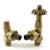 West Abbey Angled TRV Thermostatic Radiator Valve and Lockshield - Old English Brass