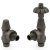 West Abbey Angled TRV Thermostatic Radiator Valve and Lockshield - Light Pewter