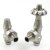 West Abbey Angled TRV Thermostatic Radiator Valve and Lockshield - Satin Nickel
