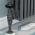 West Admiral Angled Thermostatic Radiator Valve and Lockshield - Pewter