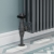 West Admiral Angled Thermostatic Radiator Valve and Lockshield - Pewter