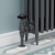 West Admiral Angled Thermostatic Radiator Valve and Lockshield - Pewter