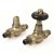 West Admiral Straight Thermostatic Radiator Valve and Lockshield - Antique Brass
