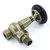 West Amberley Angled Thermostatic Radiator Valve and Lockshield - Antique Brass