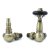 West Amberley Corner Thermostatic Radiator Valve and Lockshield - Antique Brass