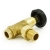 West Old School Black and Brass Radiator Valve and Lockshield 1/2 Inch - Un-Lacquered Brass