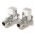 West Bloc Straight Square Radiator Valves Pair - Chrome